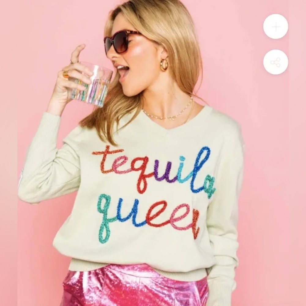 Tequila Queen Embroidered Sweater